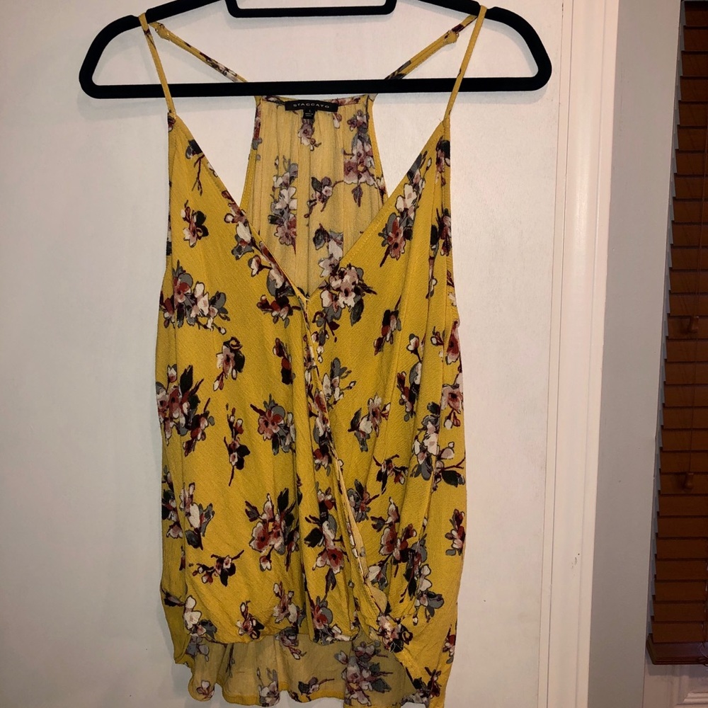 Staccato yellow floral tank L